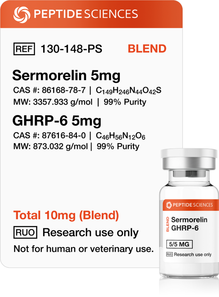 sermorelin_ghrp-6_peptide_blend.png Sermorelin, GHRP-6 10mg (Blend) - Image 1